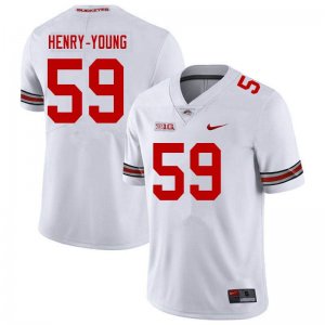 Men's Ohio State Buckeyes #59 Darrion Henry-Young White Nike NCAA College Football Jersey January ZHA4044RL